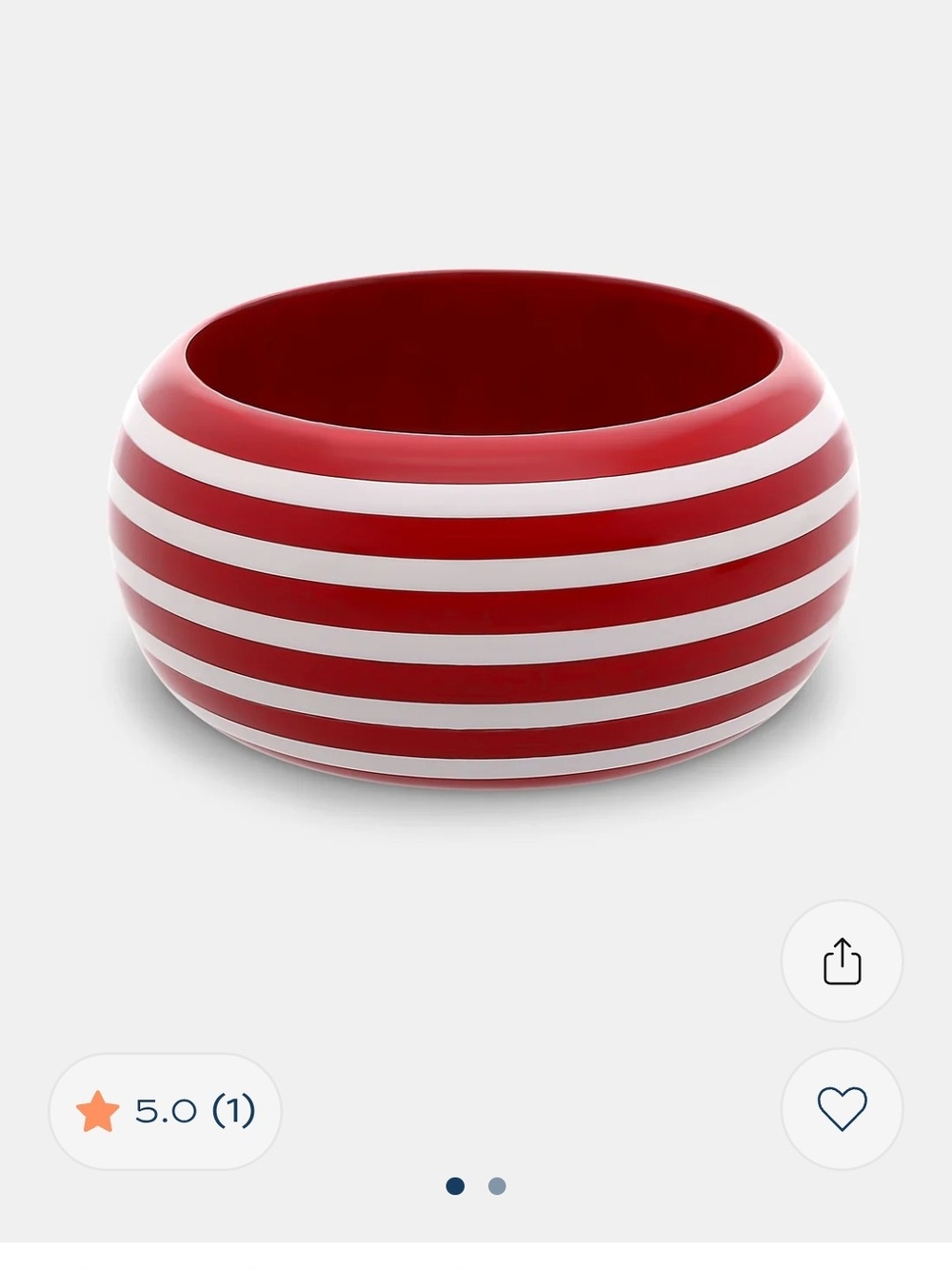 ❤️🤍 Roller Rabbit Red & White Striped Bangle